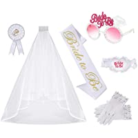 Despedida de Soltera Accesorios Decoración Bride to Be Satin Sash Velo de Novia de Boda con Peine Soltera para Gallina…